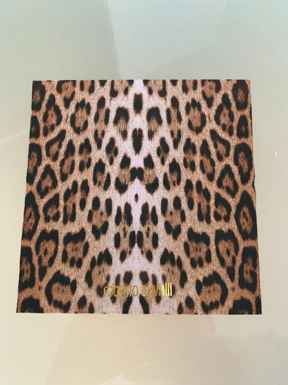 BNWT JUST CAVALLI EYEWEAR CLEANING CLOTH SQUARE SIGNATURE LEOPARD PRINT